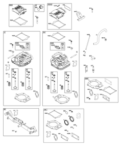 Cylinder Head Group Diagram and Parts List for 543477-0017-J1 400000 - 699999 Briggs and Stratton Engine